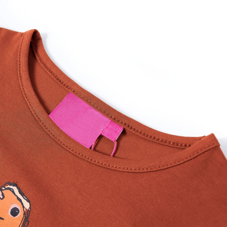 VidaXL Kindershirt met lange mouwen 92 cognackleurig