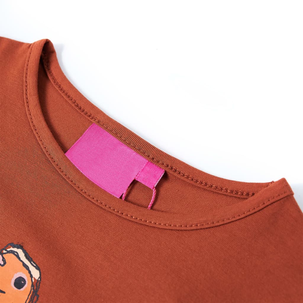 Vidaxl kindershirt met lange mouwen 116 cognackleurig