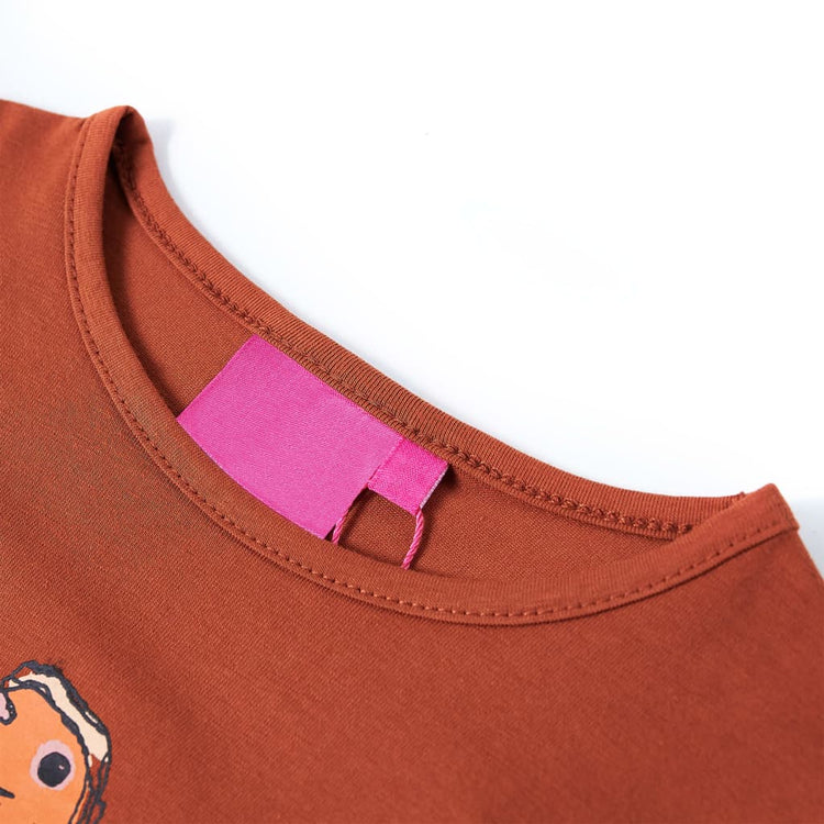 Vidaxl kindershirt met lange mouwen 128 cognackleurig