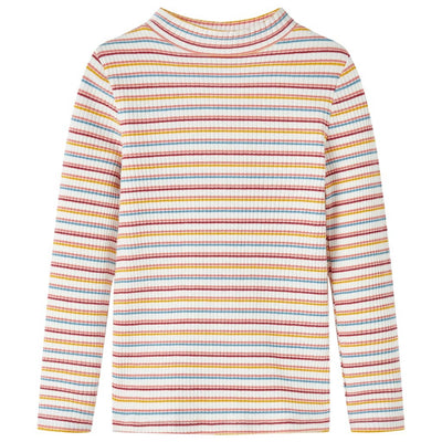 Vidaxl kindershirt met lange mouwen 92 gestreept ecru