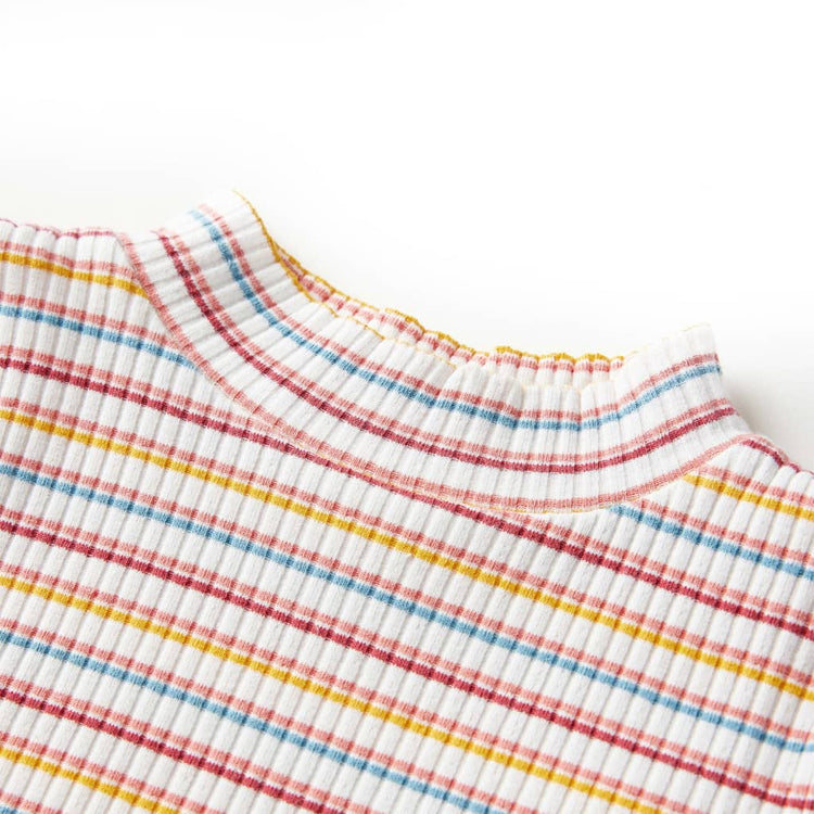 Vidaxl kindershirt met lange mouwen 92 gestreept ecru