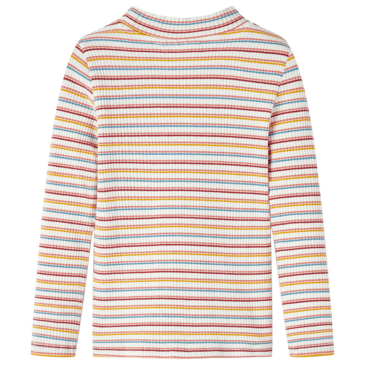 Vidaxl kindershirt met lange mouwen 128 gestreept ecru