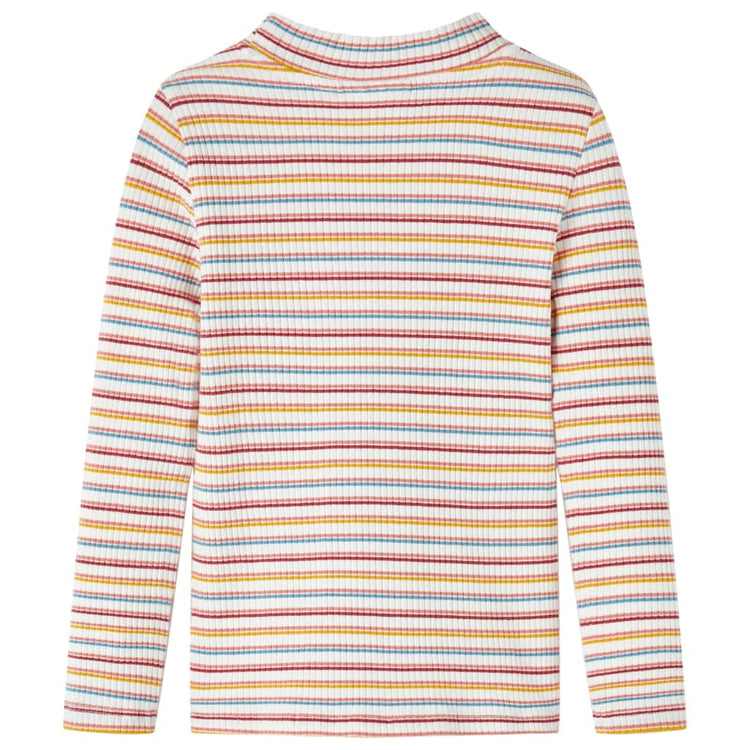 VidaXL Kindershirt met lange mouwen 140 gestreept ecru