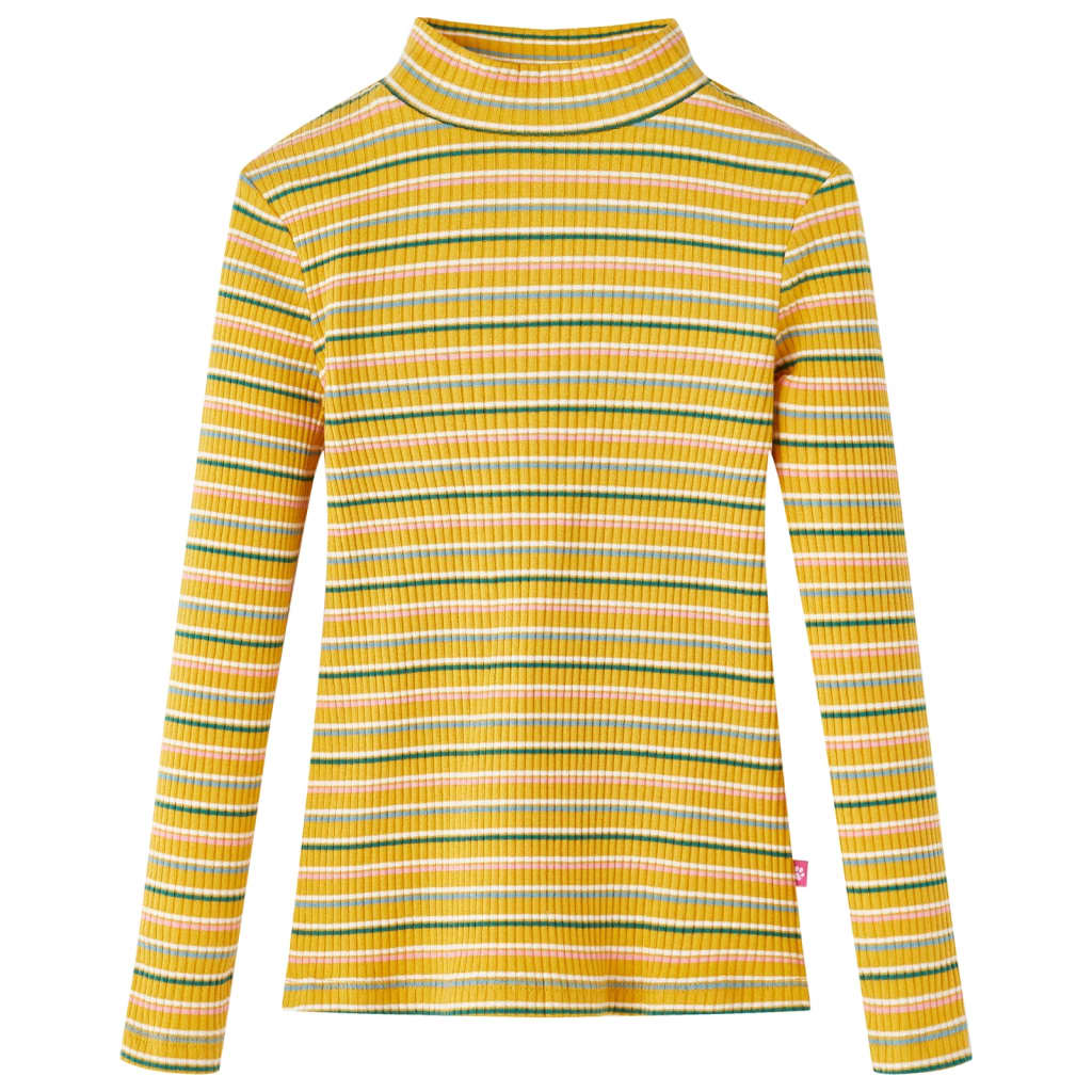 Vidaxl kindershirt met lange mouwen 104 gestreept okerkleurig