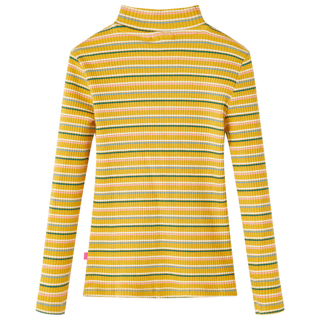 Vidaxl kindershirt met lange mouwen 104 gestreept okerkleurig