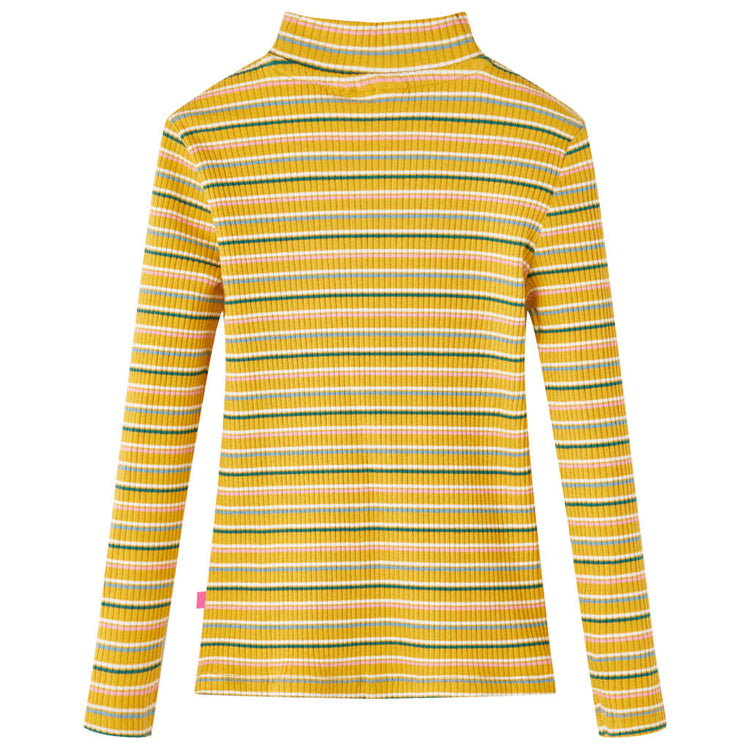 Vidaxl kindershirt met lange mouwen 116 gestreept okerkleurig