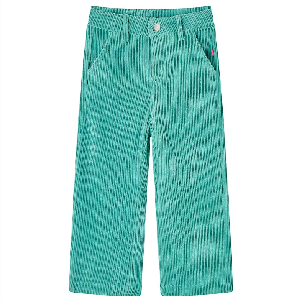 Vidaxl kinderbroek 104 ribfluweel mintgroen