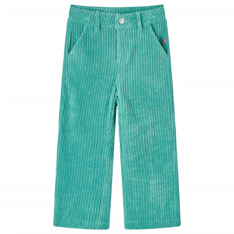 Vidaxl kinderbroek 128 ribfluweel mintgroen