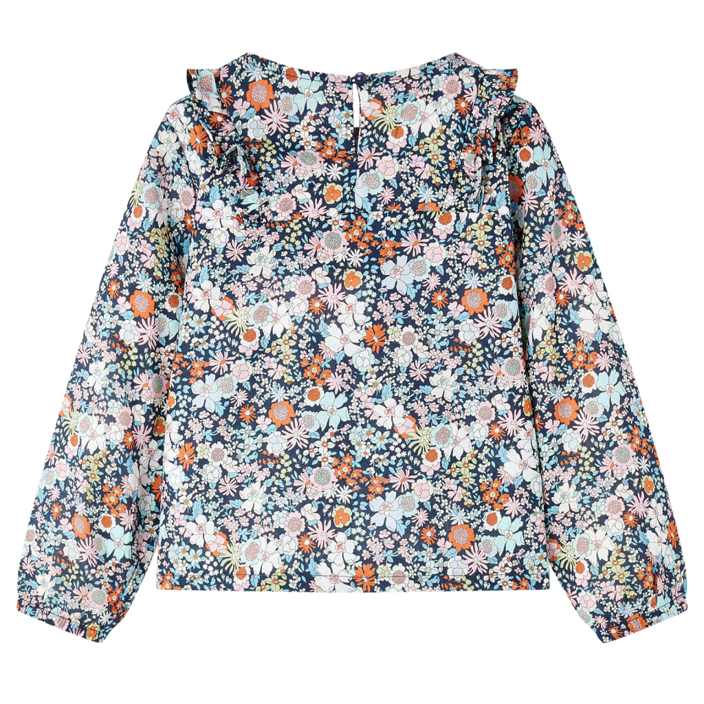 Vidaxl kindershirt met lange mouwen 92 donkerblauw