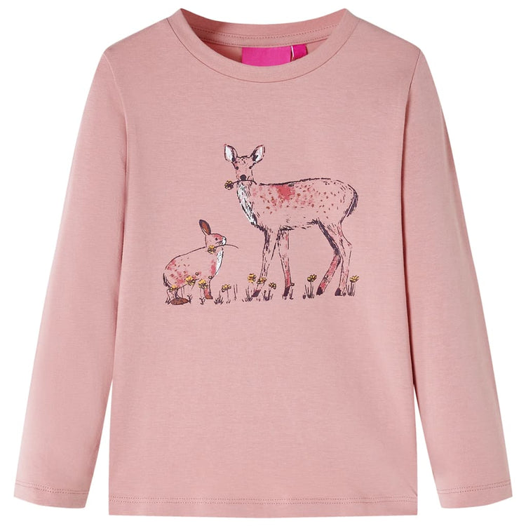 Vidaxl kindershirt met lange mouwen 128 roze