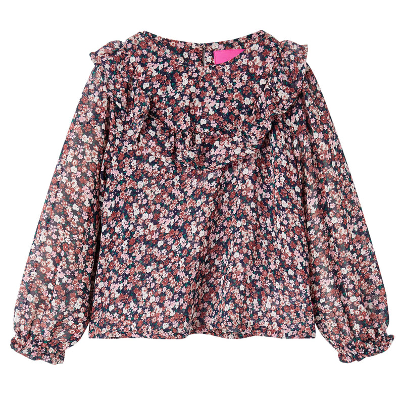 Vidaxl kindershirt met lange mouwen 128 donkerroze
