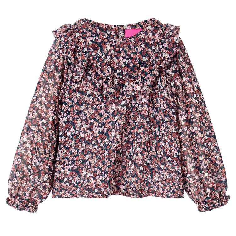 Vidaxl kindershirt met lange mouwen 128 donkerroze