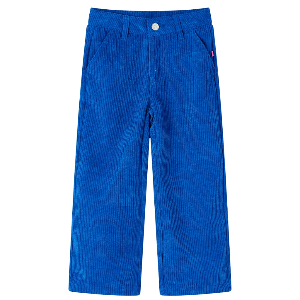 Vidaxl kinderbroek 92 ribfluweel kobaltblauw