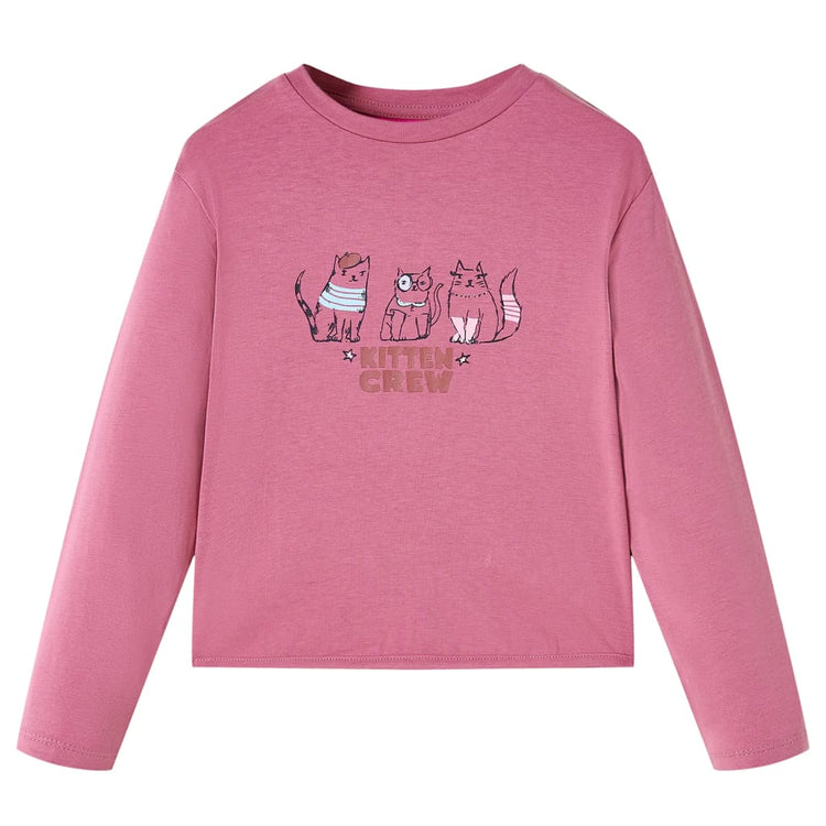 VidaXL Kindershirt met lange mouwen 92 frambooskleurig