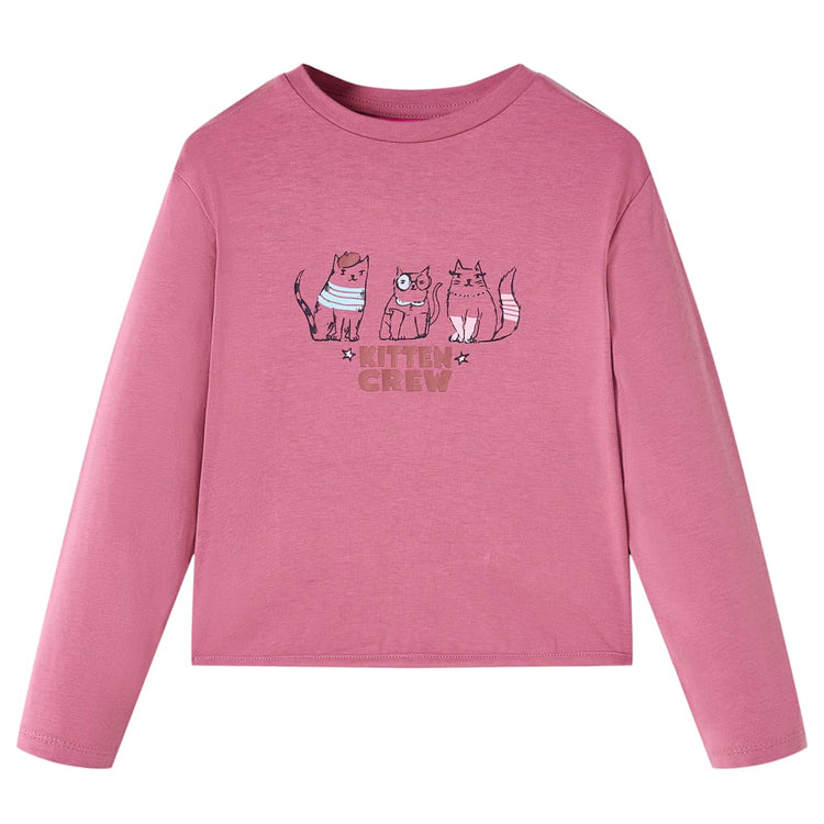 Vidaxl kindershirt met lange mouwen 104 frambooskleurig