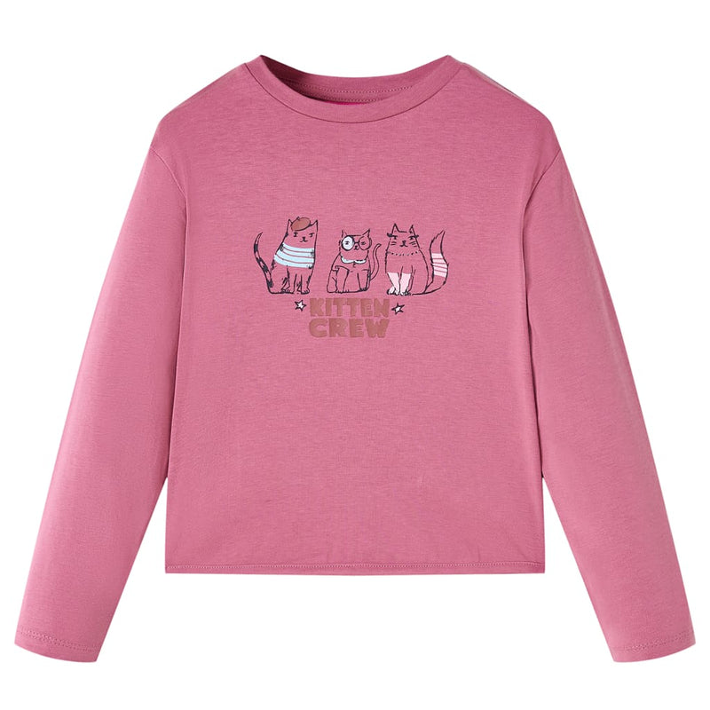 Vidaxl kindershirt met lange mouwen 116 frambooskleurig