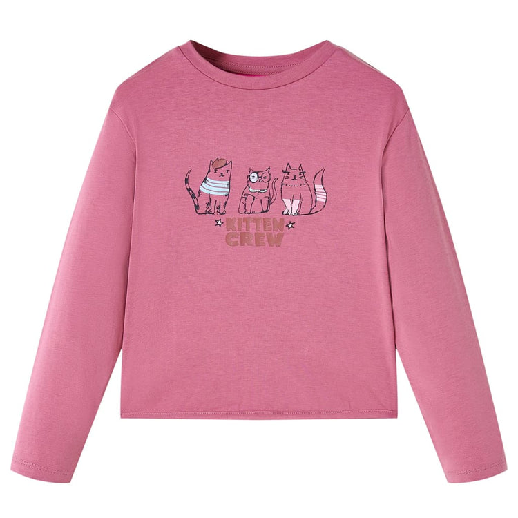 Vidaxl kindershirt met lange mouwen 128 frambooskleurig