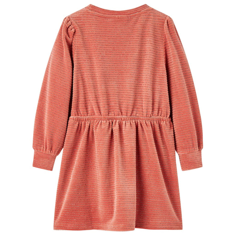 Vidaxl kinderjurk met lange mouwen 128 middelroze