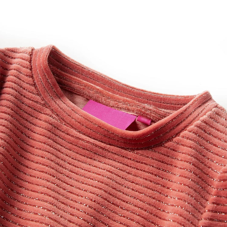 Vidaxl kinderjurk met lange mouwen 128 middelroze