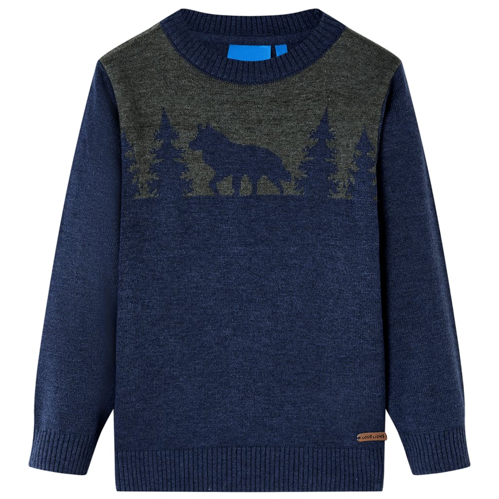 Vidaxl kindertrui gebreid 92 marineblauw