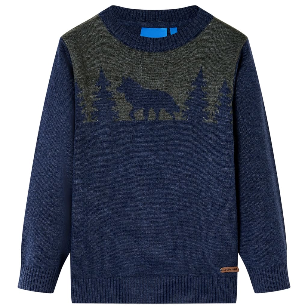 Vidaxl kindertrui gebreid 116 marineblauw
