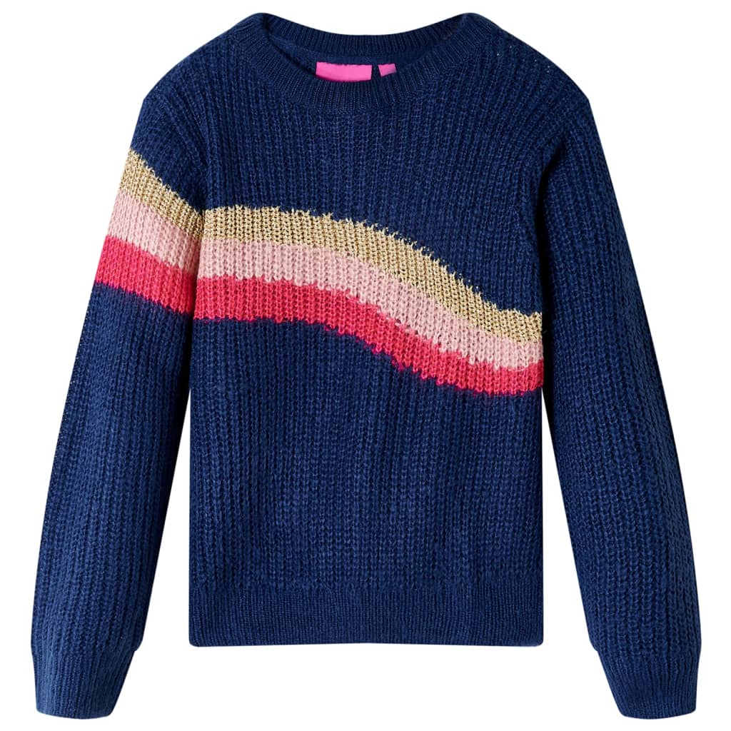 Vidaxl kindertrui gebreid 104 marineblauw