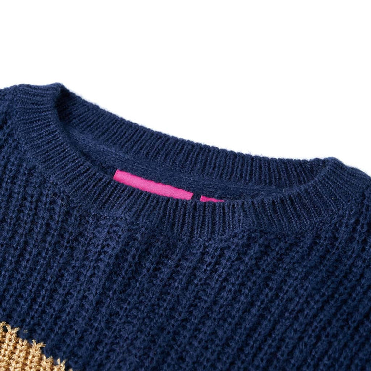 Vidaxl kindertrui gebreid 116 marineblauw