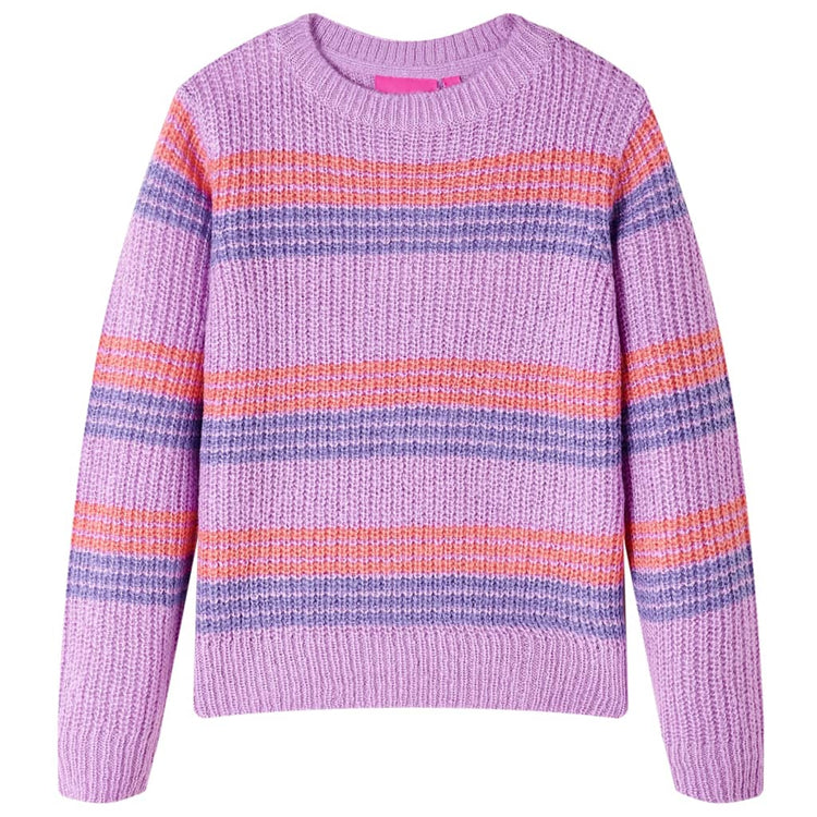 Vidaxl kindertrui gebreid met strepen 92 lila en roze