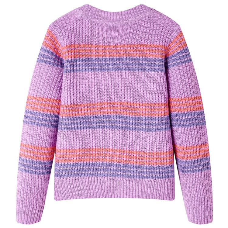 Vidaxl kindertrui gebreid met strepen 92 lila en roze