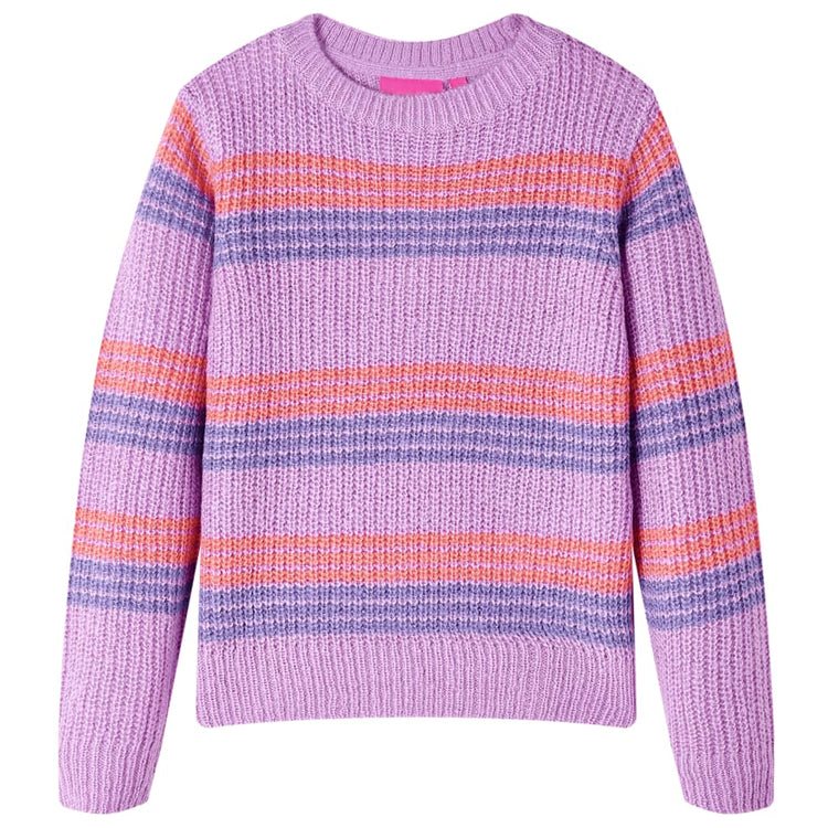 Vidaxl kindertrui gebreid met strepen 104 lila en roze