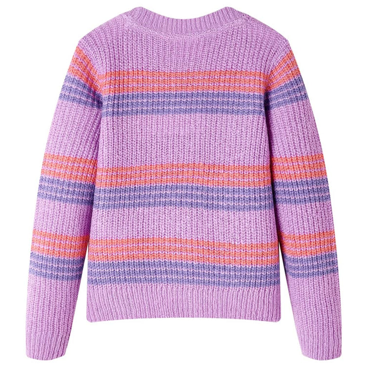 Vidaxl kindertrui gebreid met strepen 116 lila en roze