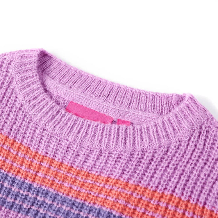 Vidaxl kindertrui gebreid met strepen 116 lila en roze