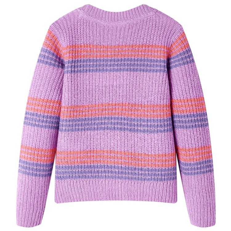 Vidaxl kindertrui gebreid met strepen 128 lila en roze