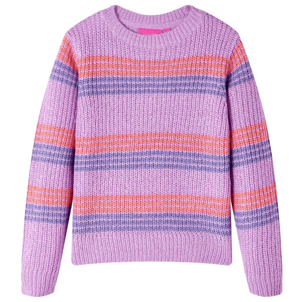 Vidaxl kindertrui gebreid met strepen 140 lila en roze