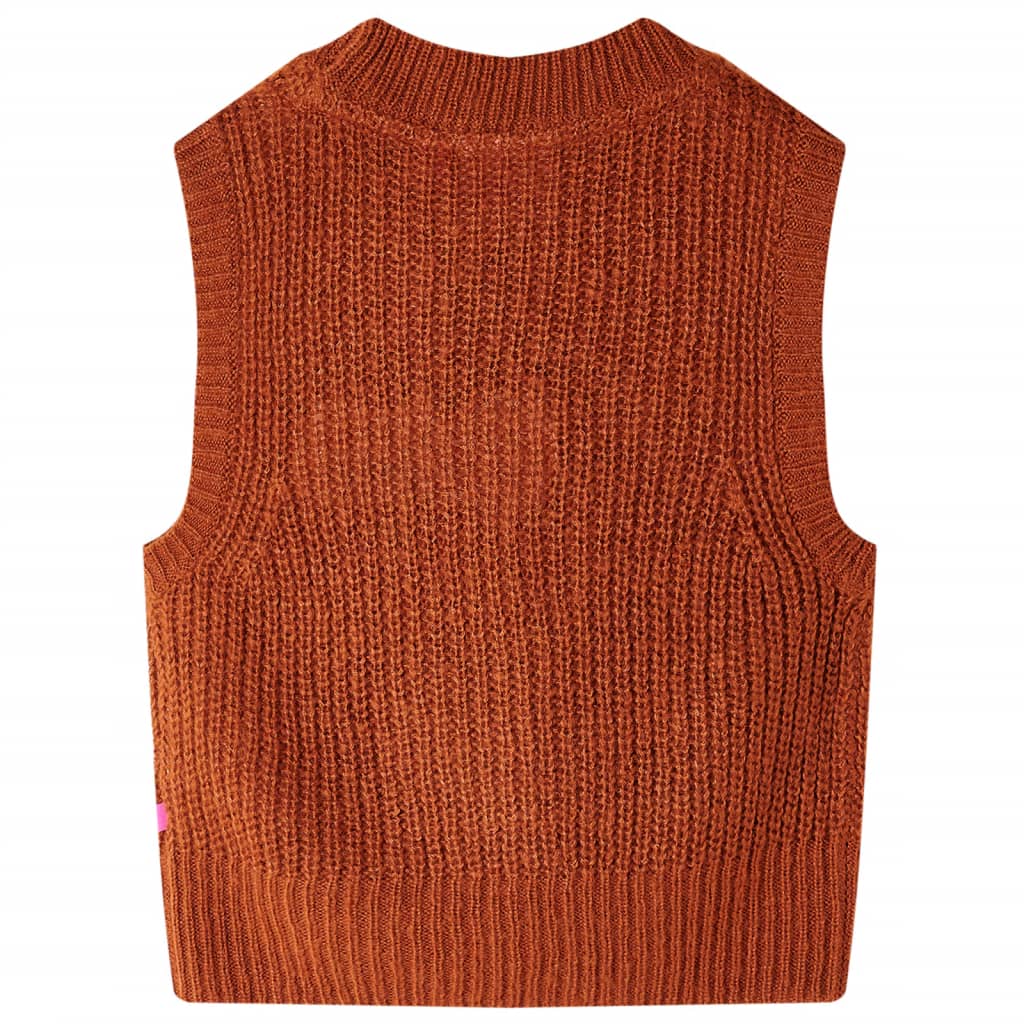 Vidaxl kinderspencer gebreid 116 cognackleurig
