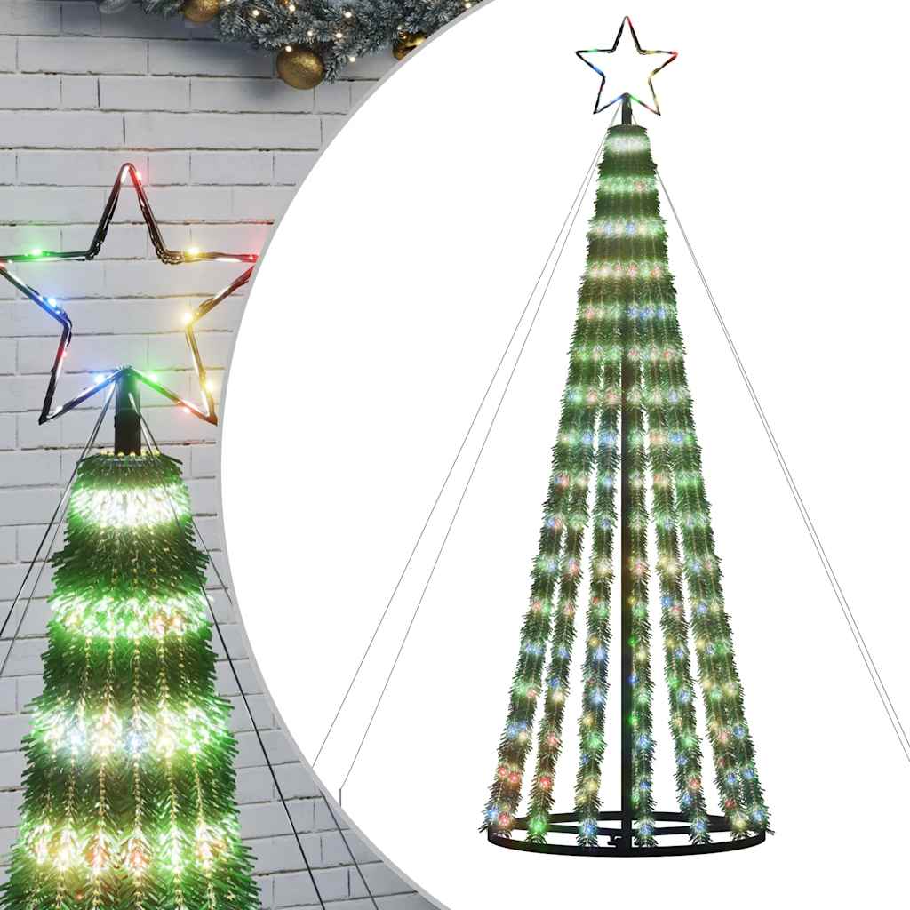 Vidaxl led-kerstboom 275 leds kleurrijk 180 cm
