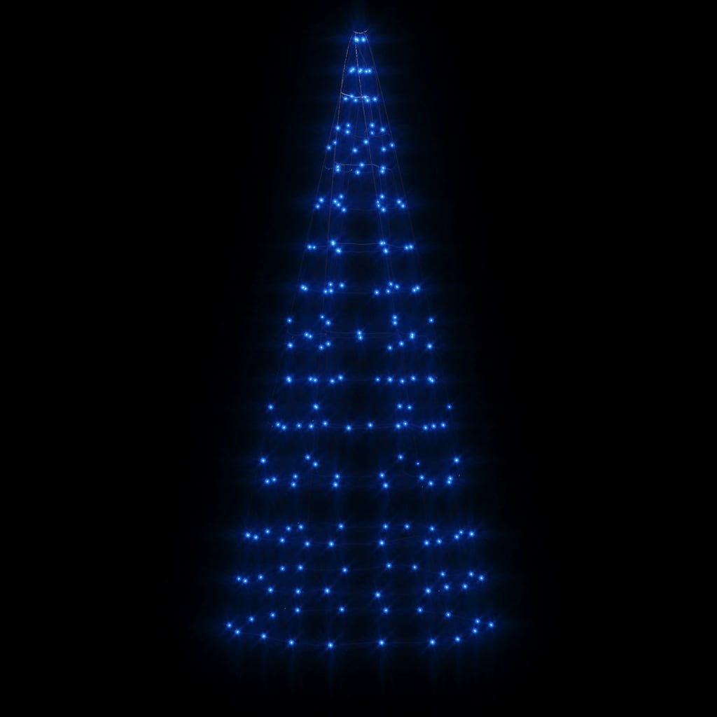 Vidaxl led-kerstboom aan vlaggenmast 200 led's 180 cm blauw