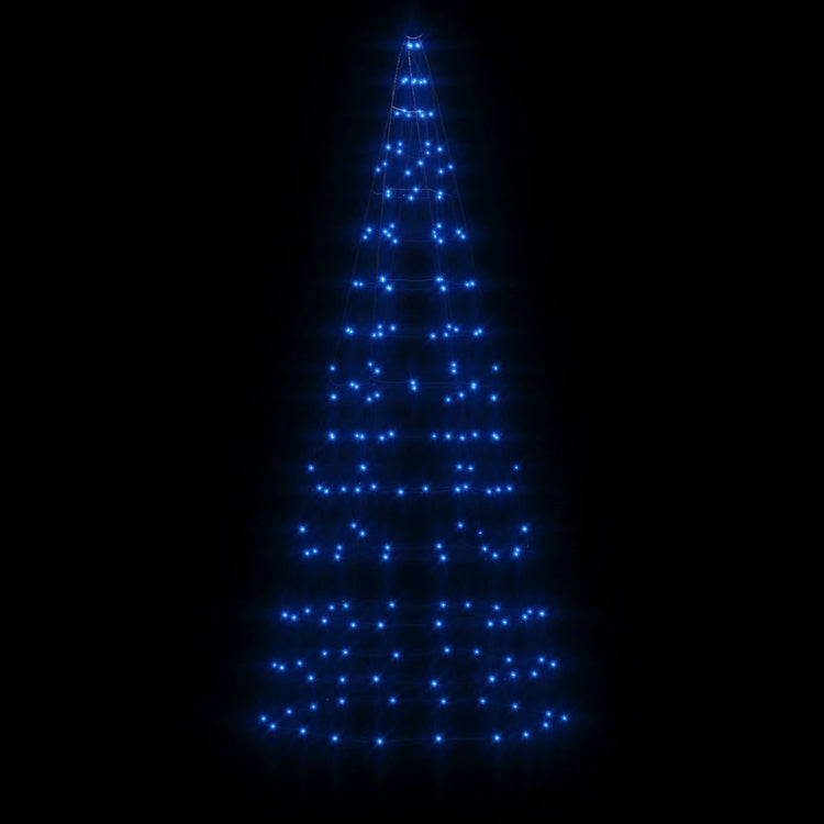 Vidaxl led-kerstboom aan vlaggenmast 200 led's 180 cm blauw