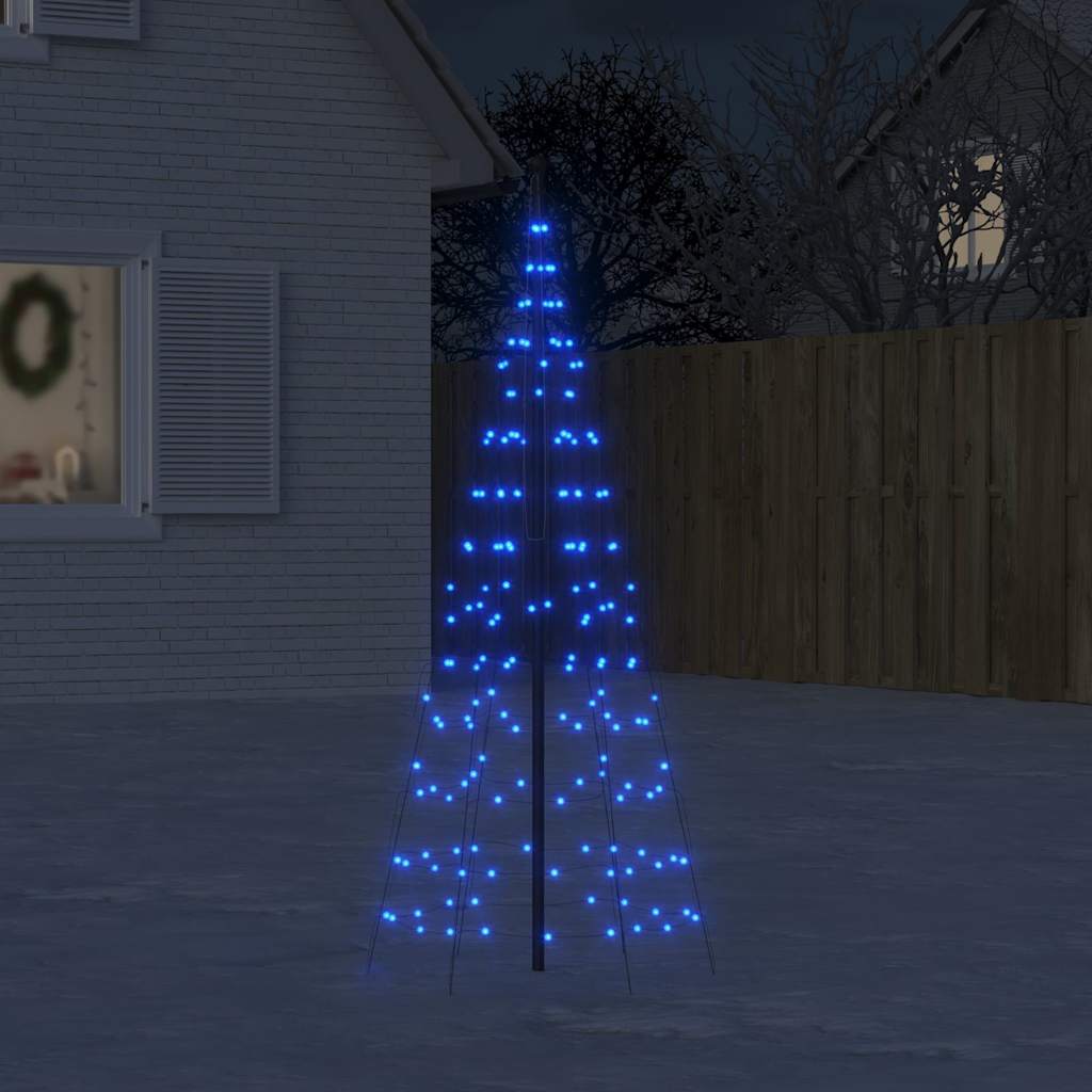 Vidaxl led-kerstboom aan vlaggenmast 200 led's 180 cm blauw