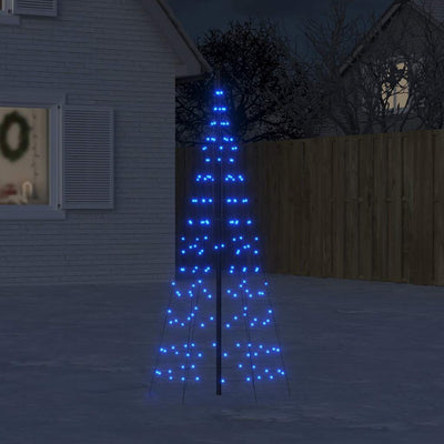 Vidaxl led-kerstboom aan vlaggenmast 200 led's 180 cm blauw