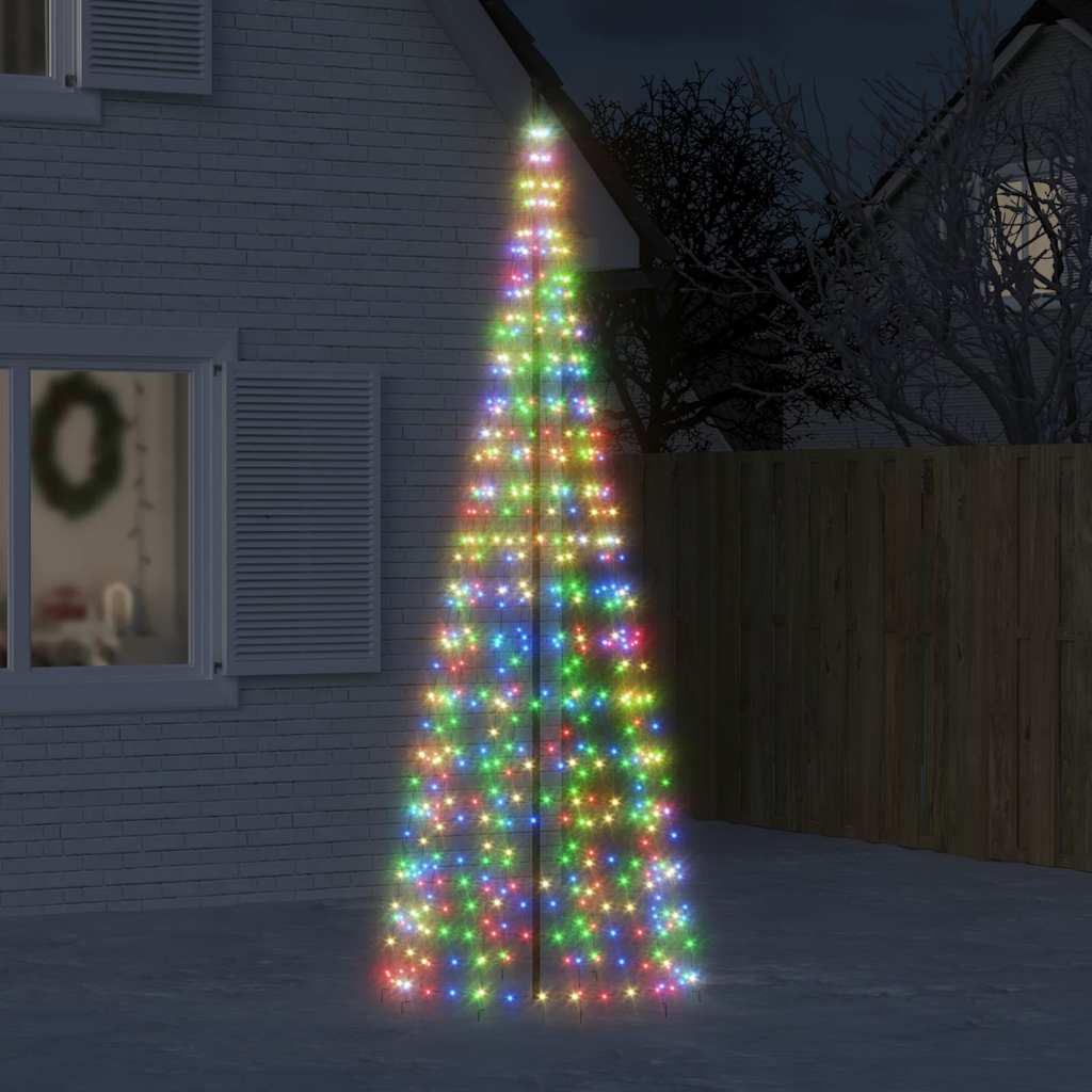 Vidaxl led-kerstboom 550 leds kleurrijk 300 cm