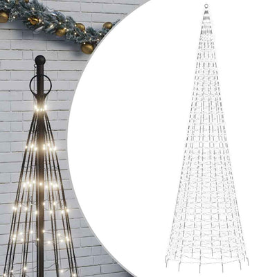 Vidaxl led-kerstboom aan vlaggenmast 1534 leds koud wit 500 cm