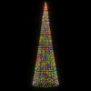 Vidaxl led-kerstboom aan vlaggenmast 1534 leds kleurrijk 500 cm