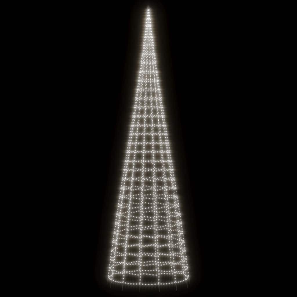 Vidaxl led-kerstboom aan vlaggenmast 3000 leds koud wit 800 cm