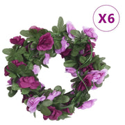 Vidaxl bloemenslingers 6 st 250 cm lente lichtpaars - afbeelding 1