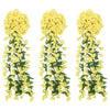 Vidaxl kerstslingers met bloemen 3 st 85 cm geel