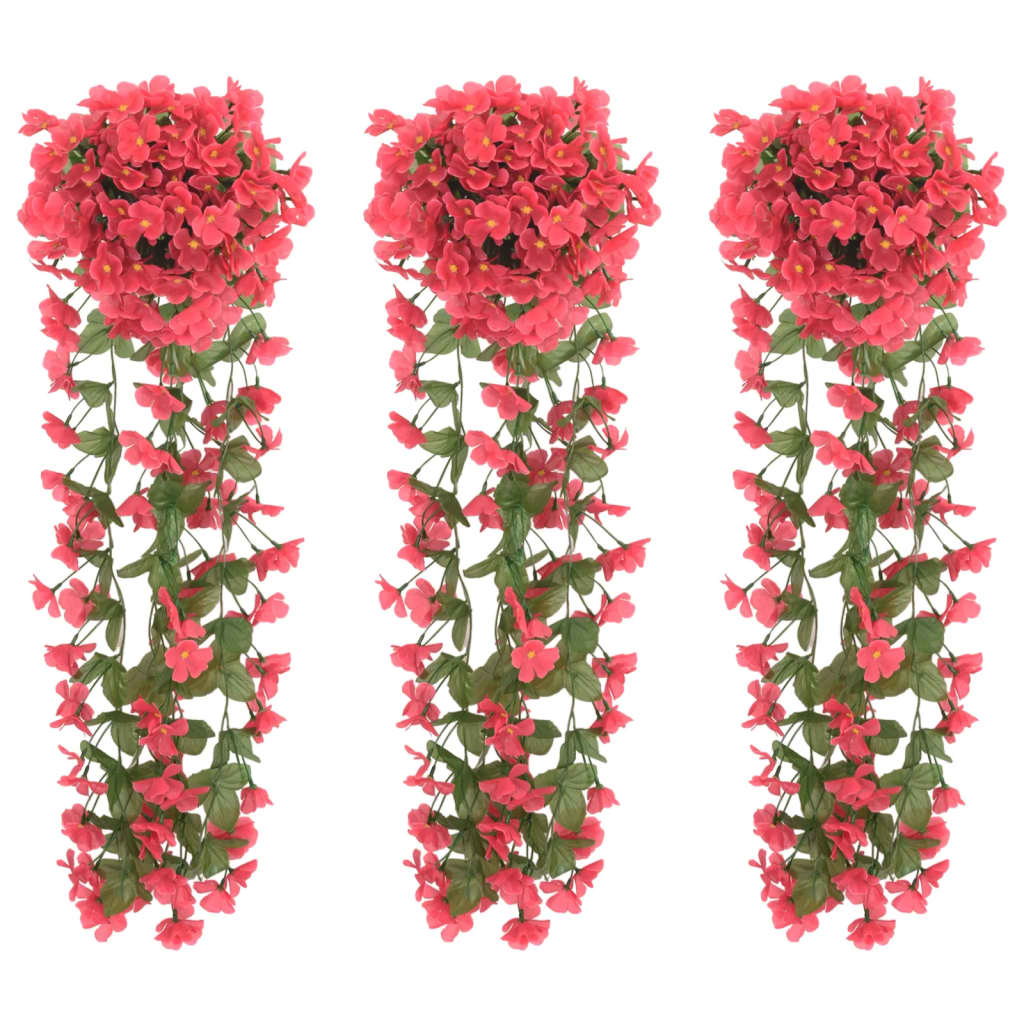 VidaXL Kerstslingers met bloemen 3 st 85 cm rozé