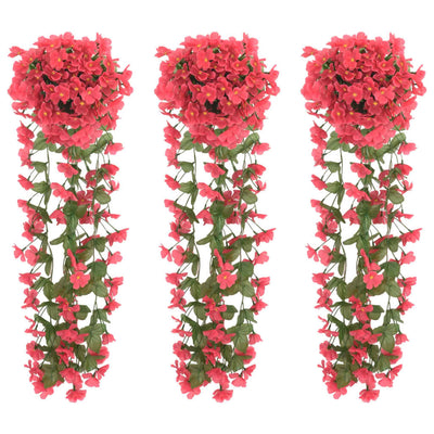 VidaXL Kerstslingers met bloemen 3 st 85 cm rozé