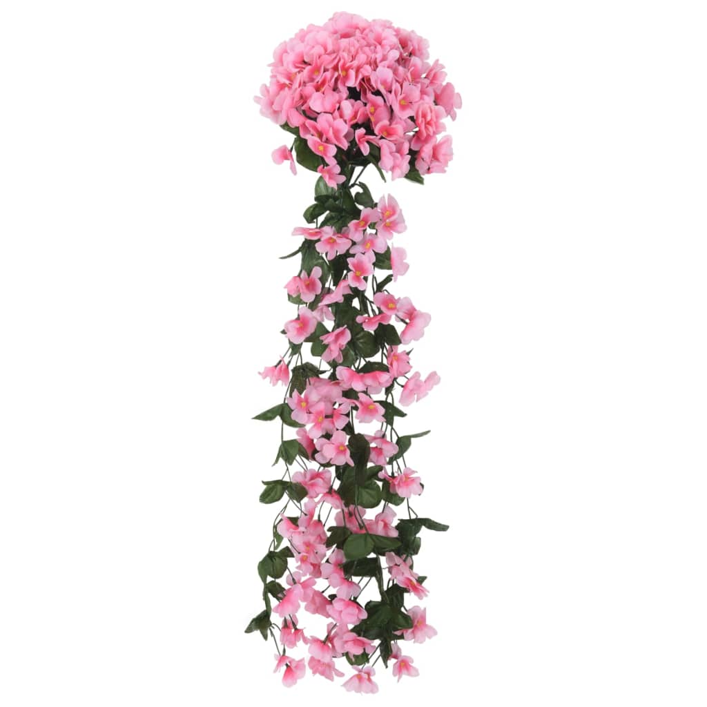 VidaXL Kerstslingers met bloemen 3 st 85 cm roze