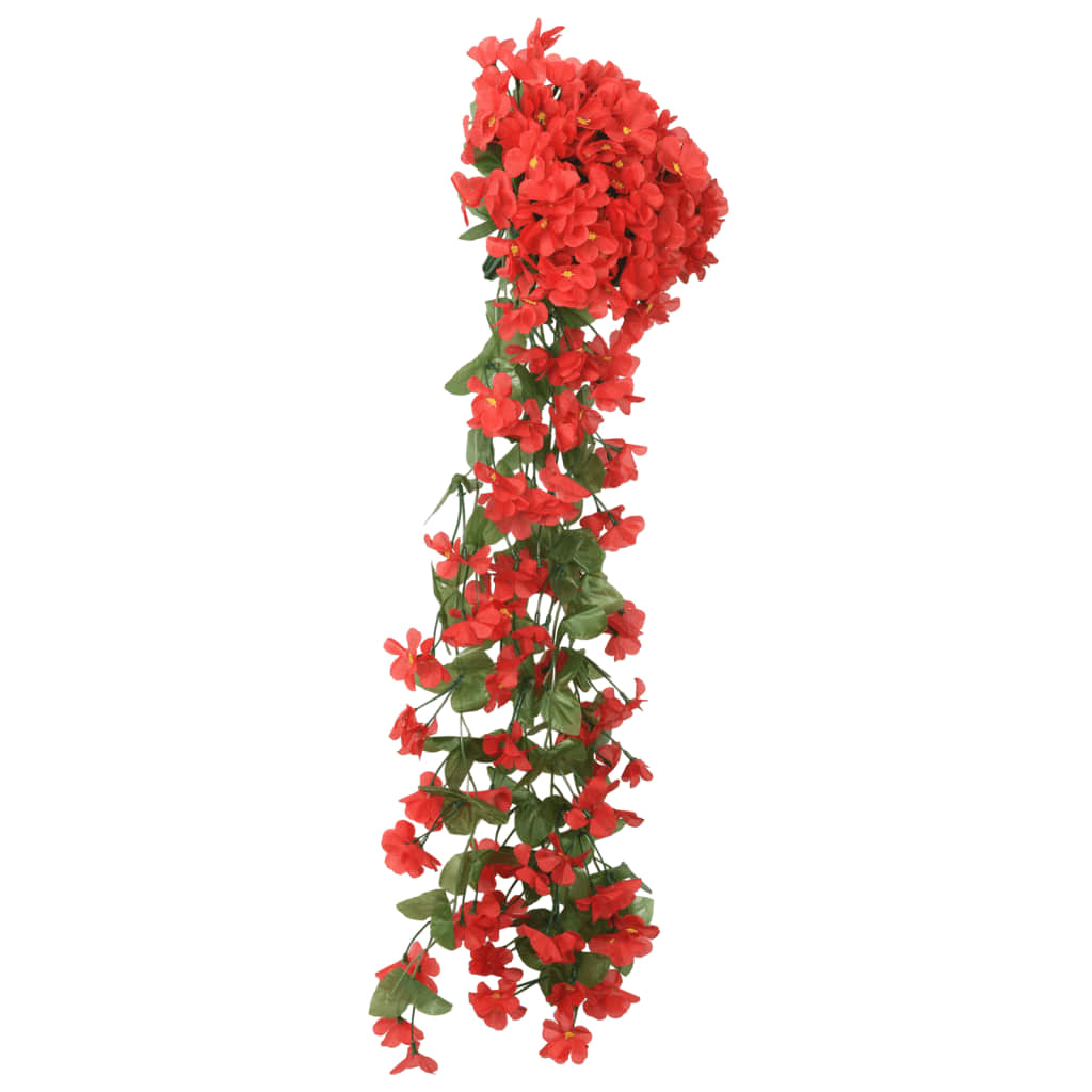 VidaXL Kerstslingers met bloemen 3 st 85 cm rood